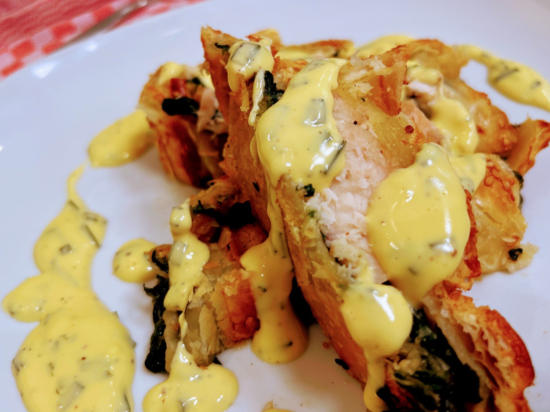 lachs im blätterteig mit crème fraîche